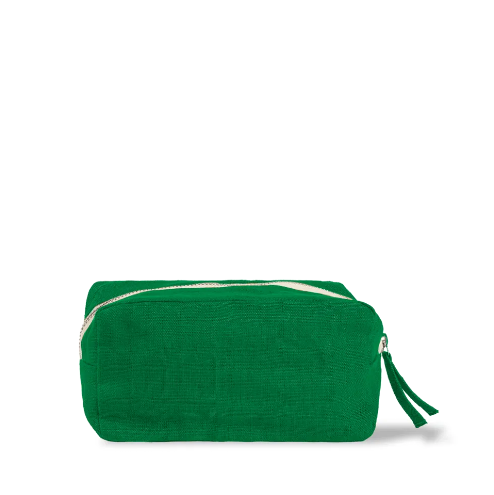 Merci - Trousse en lin lavé - Vert Potager