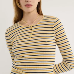 Merci - T-shirt Carla - Marine & Jaune