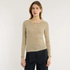 Merci - T-shirt Carla - Marine & Jaune