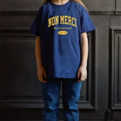 Merci - T-Shirt Enfant College Non Merci - Bleu