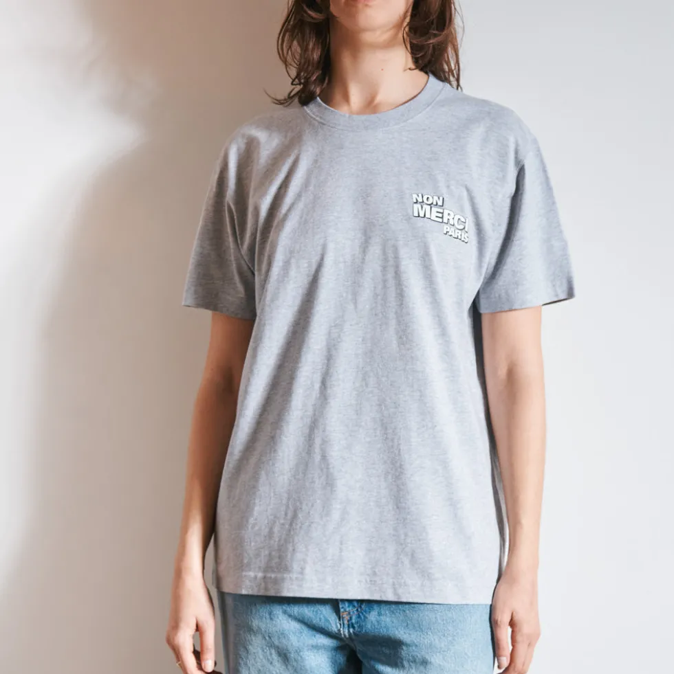 Merci - T-Shirt Enfant Non Merci - Gris