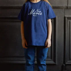 Merci - T-Shirt Enfant Non Merci "Rive Gauche" - Bleu Marine