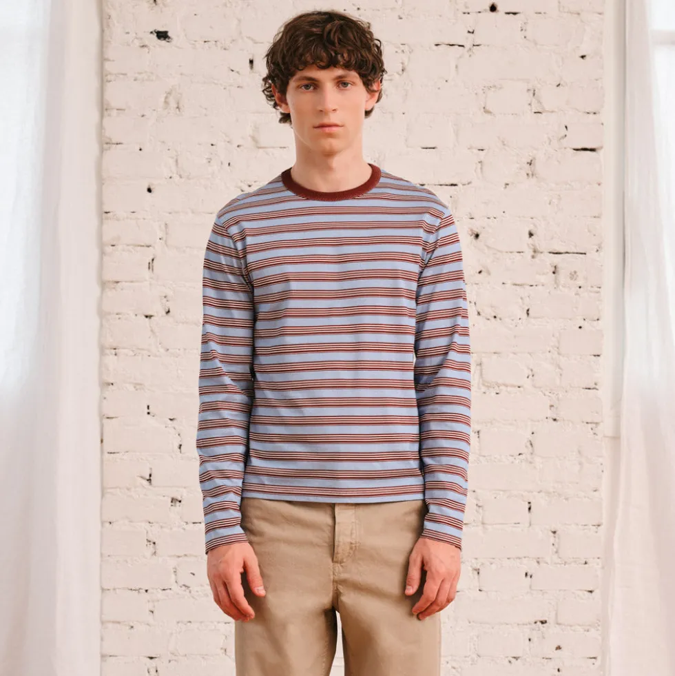 Merci - T-Shirt Julian - Bleu & Bordeaux