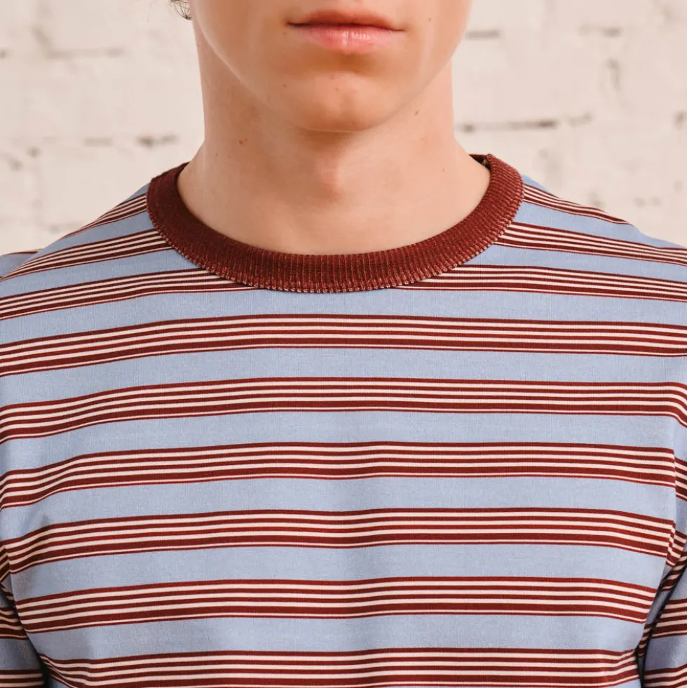 Merci - T-Shirt Julian - Bleu & Bordeaux