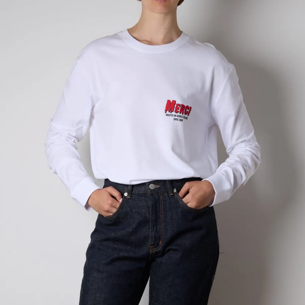 Merci - T-shirt ML Roasted - Blanc