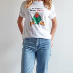Merci - T-Shirt Monsieur Non Merci - Blanc