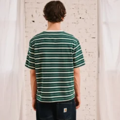 Merci - T-Shirt Rob Rayures - Vert
