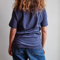 Merci - T-shirt uni en coton - Marine