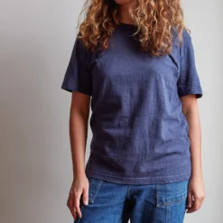 Merci - T-shirt uni en coton - Marine