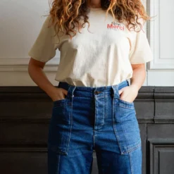 Merci - T-Shirt unisexe Non Merci "Rive Droite" - Beige