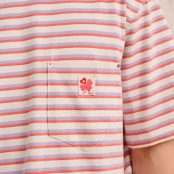 Merci - T-Shirt Vadim Rayé - Blanc & Mauve