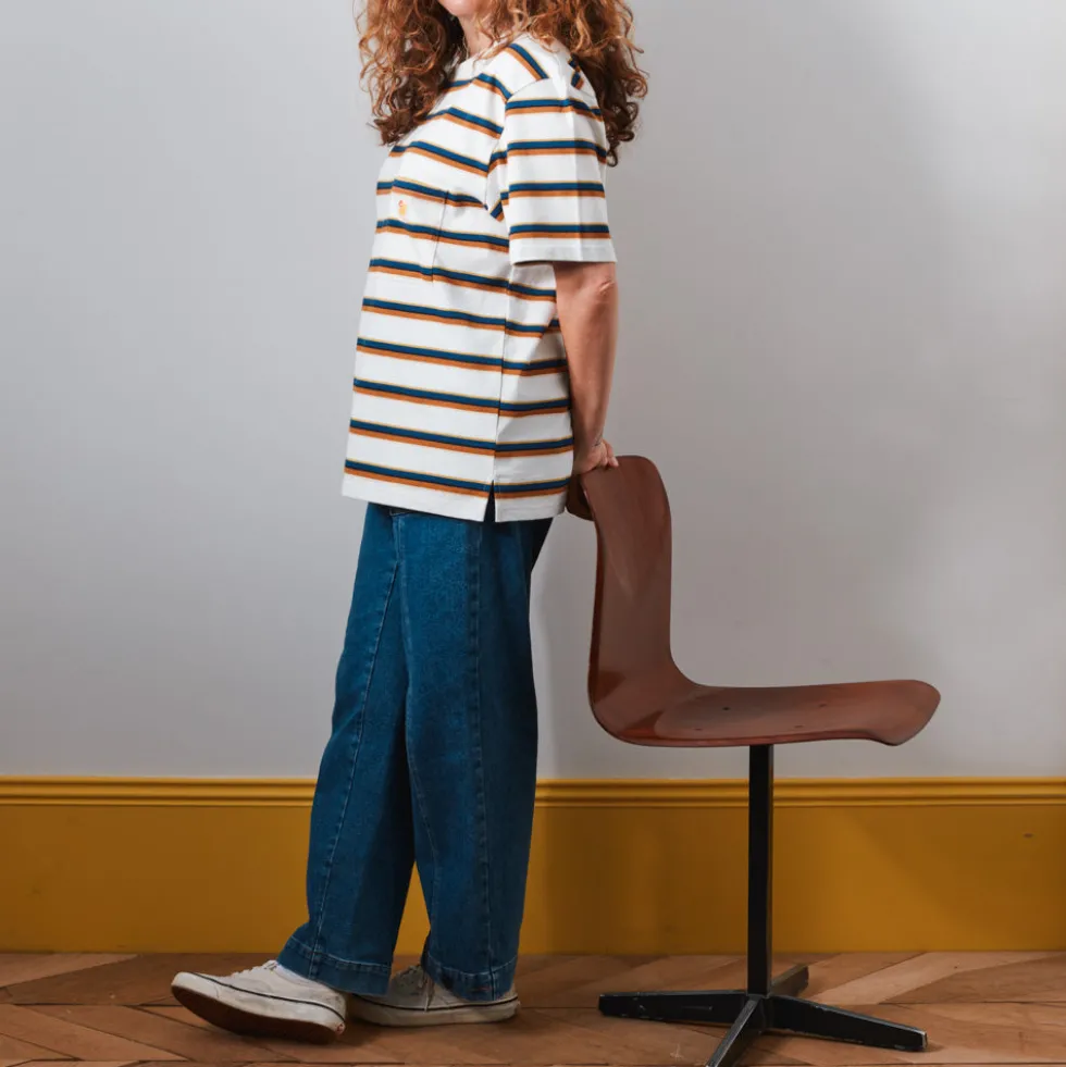 Merci - T-Shirt Vadim Stripes - Crème