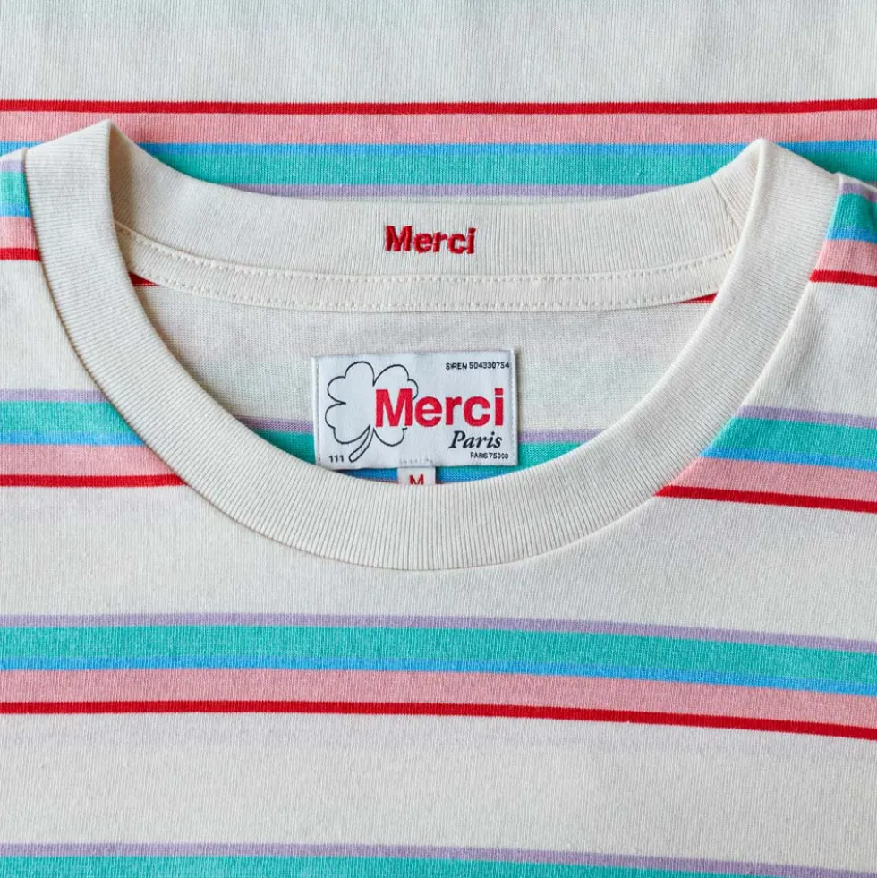 Merci - T-Shirt Vadim Stripes - Rose
