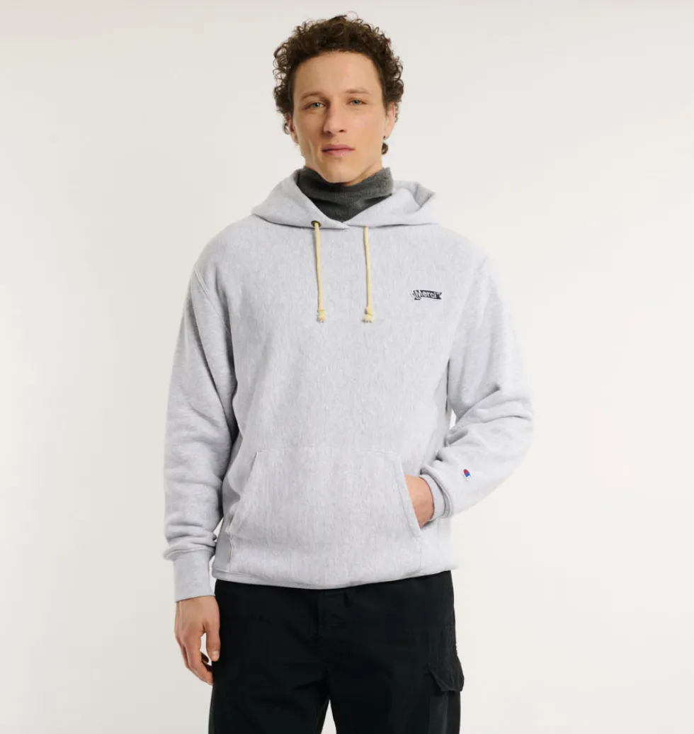 Merci x Champion - Sweat à Capuche Merci Patch- Gris