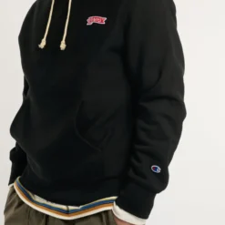 Merci x Champion - Sweat à Capuche Merci Patch - Noir