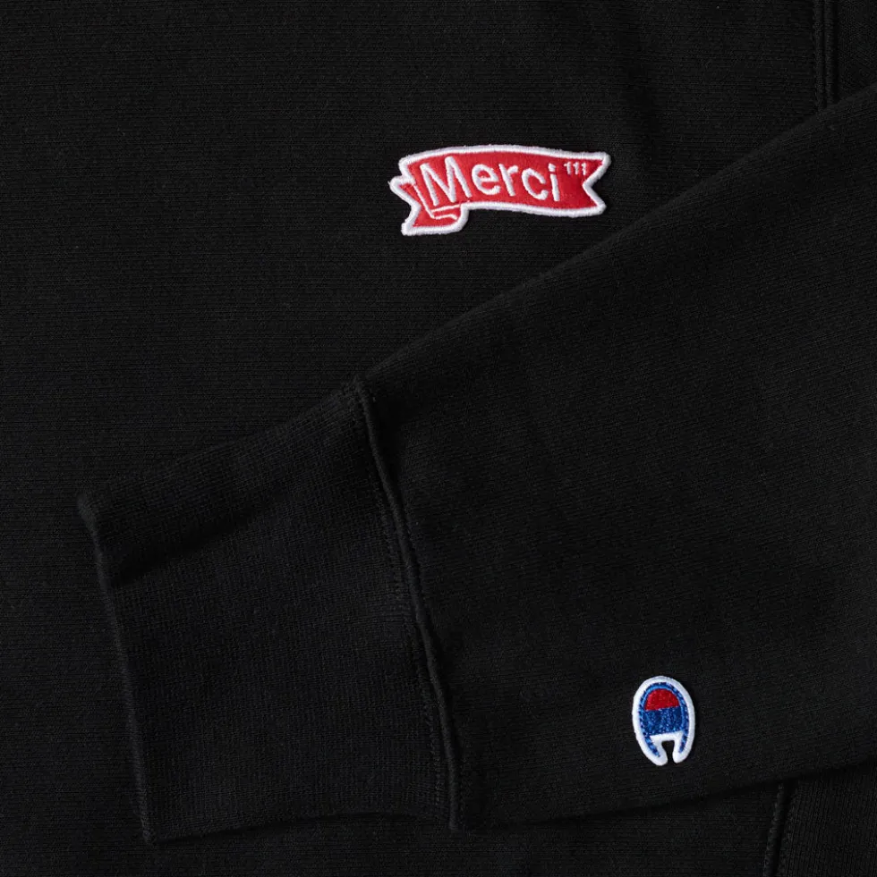 Merci x Champion - Sweat Full Zip Patch - Noir