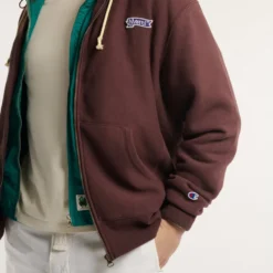 Merci x Champion - Sweat Full Zip Patch - Wine