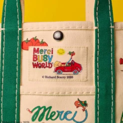 Merci x Richard Scarry - Cabas Candide en canvas - Vert
