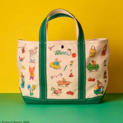 Merci x Richard Scarry - Cabas Candide en canvas - Vert