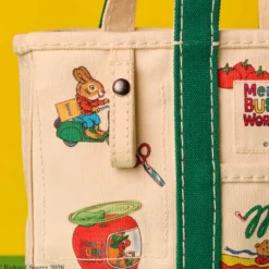 Merci x Richard Scarry - Cabas Candide en canvas - Vert