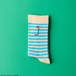 Merci x Richard Scarry - Chaussettes Lowly Worm - Rayures bleues