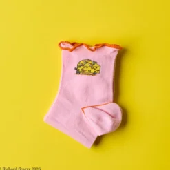 Merci x Richard Scarry - Chaussettes Kids Voiture fromage - Rose