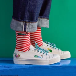Merci x Richard Scarry - Chaussettes Merci - Rayures rouges