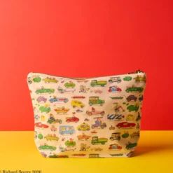 Merci x Richard Scarry - Pochette en coton Cars - Écru