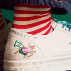 Merci x Richard Scarry x Bensimon - Baskets Romy B79 - Écru