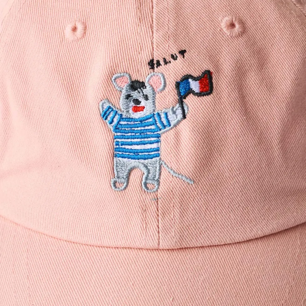 Merci x Shia McShia - Casquette Kids Mouse With A Flag - Rose