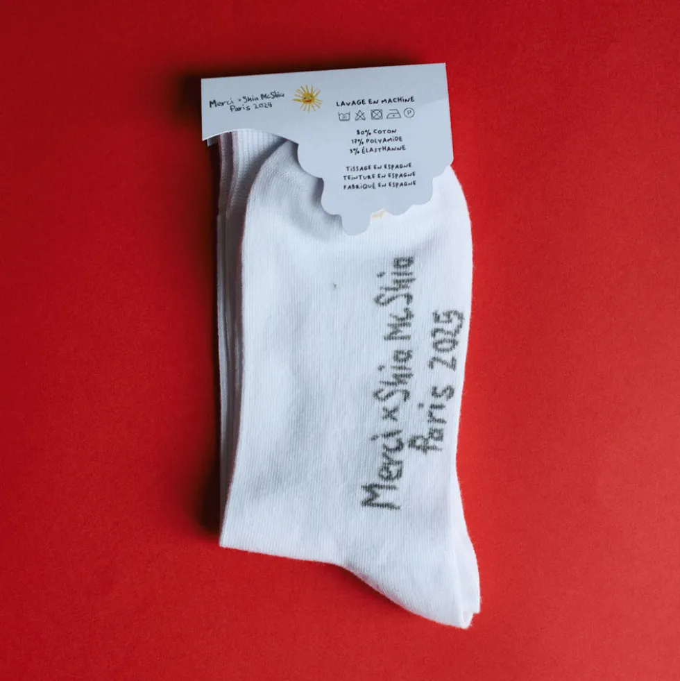 Merci x Shia McShia - Chaussettes Tour Eiffel & Merci