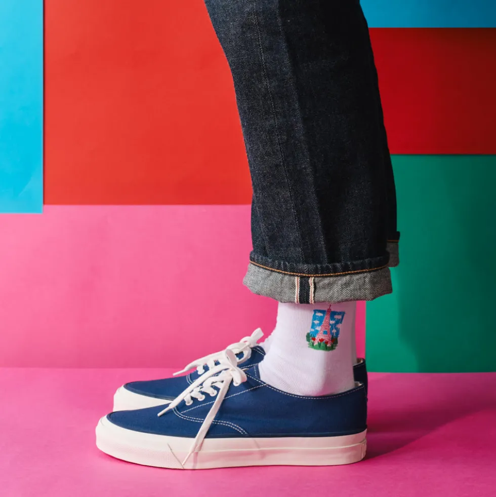 Merci x Shia McShia - Chaussettes Tour Eiffel & Merci