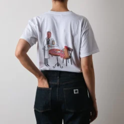 Merci x Shia McShia - T-Shirt Cafe Scene - Blanc
