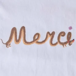 Merci x Shia McShia - T-Shirt Kids Sausage Dog Macaroni - Blanc