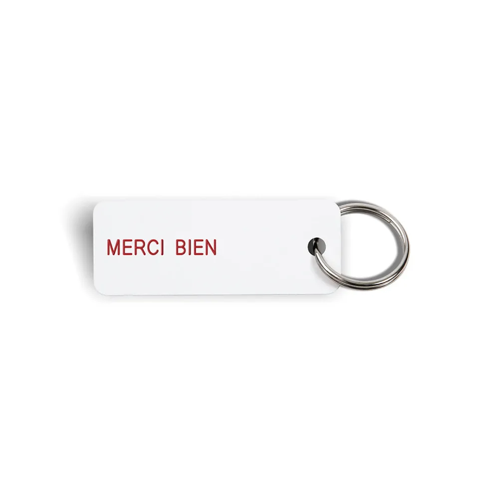 Merci x Various Keytags - Porte-clé "Merci Bien" - Blanc