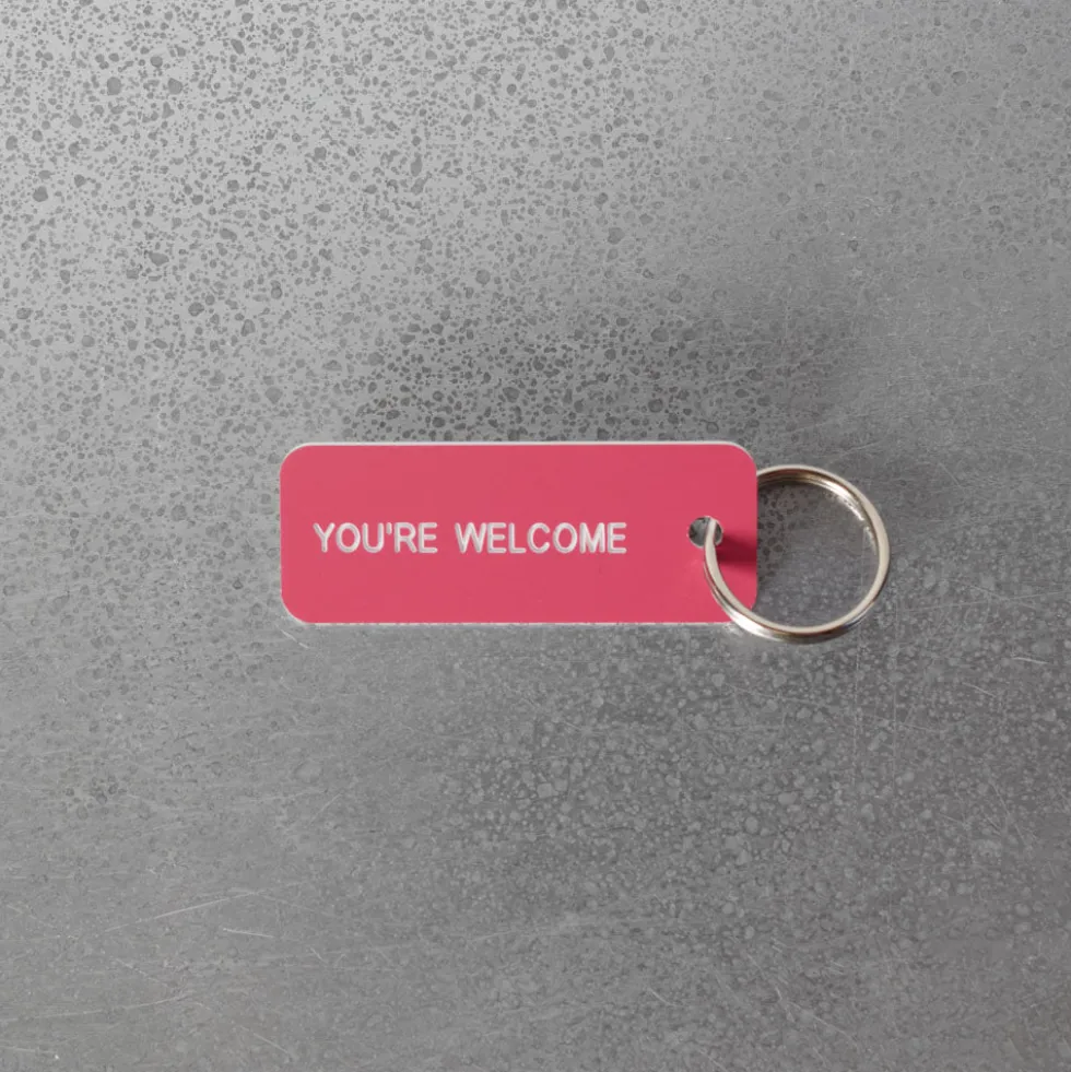 Merci x Various Keytags - Porte-clé "You're Welcome" - Rose