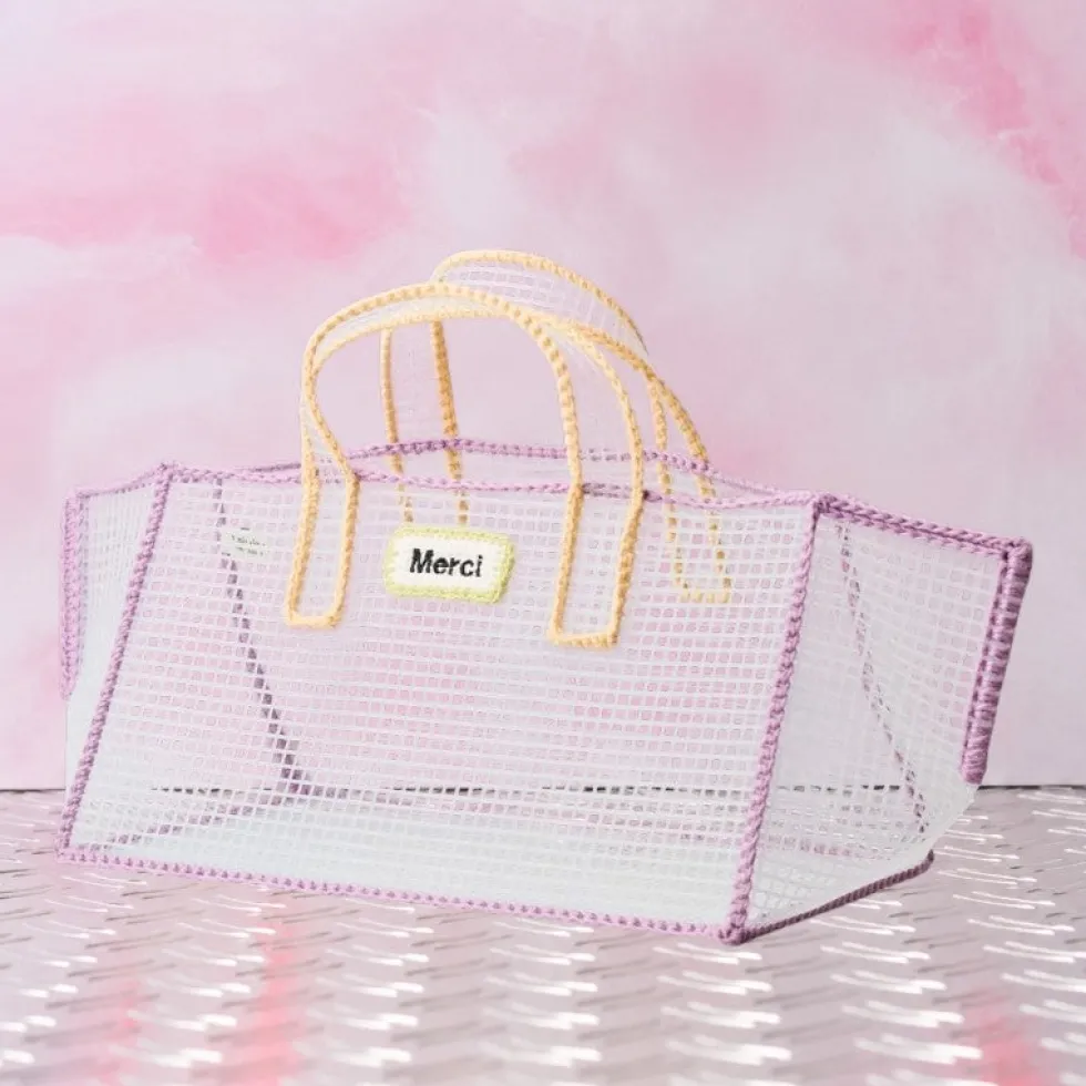 Mimi Salon x Merci - Sac Panier L - Violet & Jaune