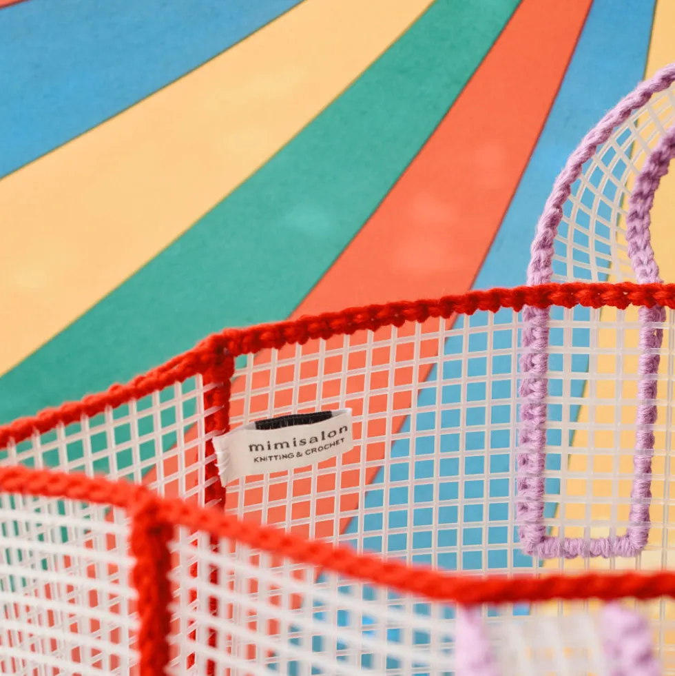 Mimi Salon x Merci - Sac Panier L - Rouge & Violet