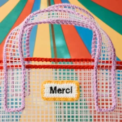 Mimi Salon x Merci - Sac Panier L - Rouge & Violet