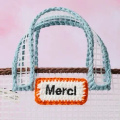 Mimi Salon x Merci - Sac Panier XS - Marron & Bleu