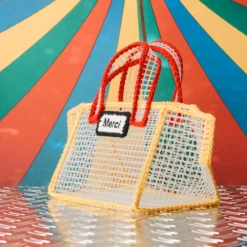 Mimi Salon x Merci - Sac Panier XS - Jaune & Rouge