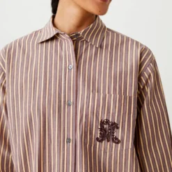 Moismont - Chemise Michelle N°829 - Pop Stripes Garnet