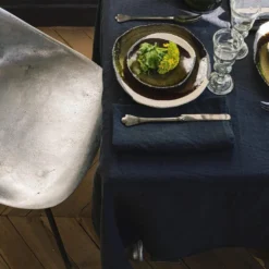 Nappe en lin lavé - Bleu Encre