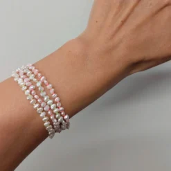 Nina Janvier - Bracelet Mini Soga - Rose Bonbon Argent