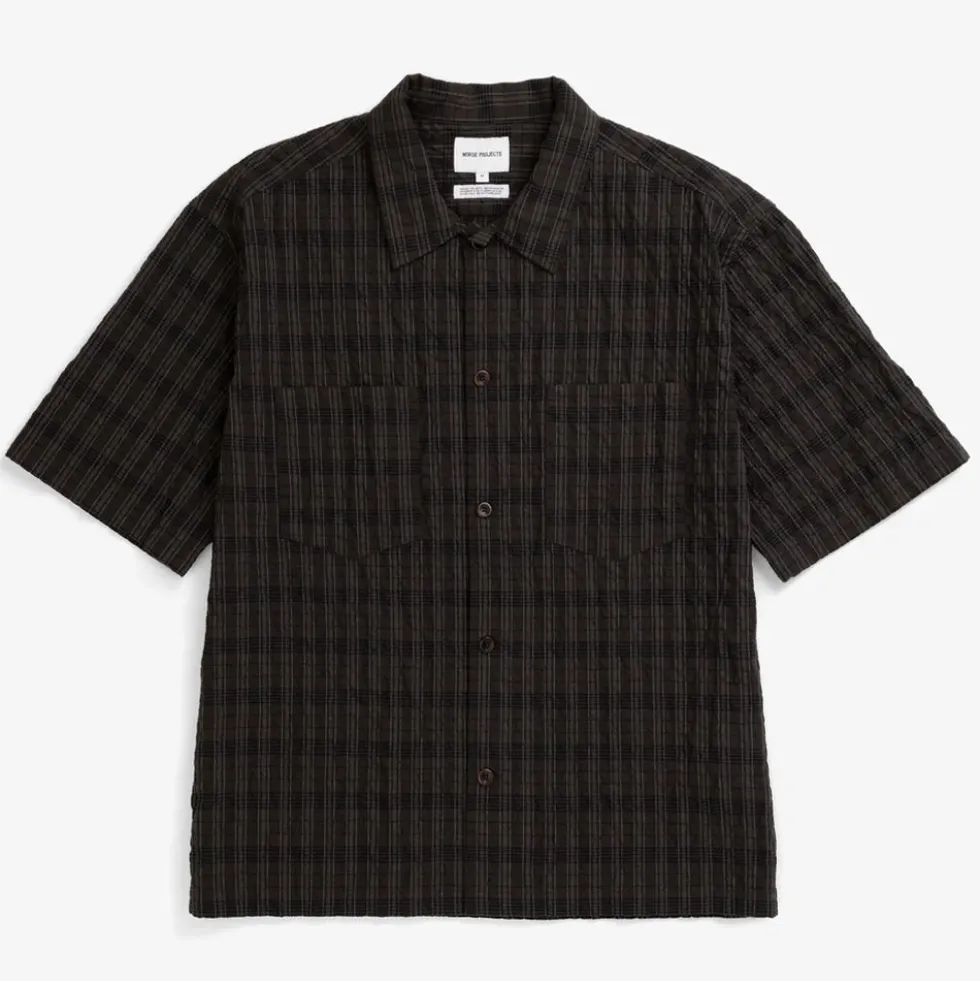 Norse Projects - Chemise Mols Check Camp - Marron