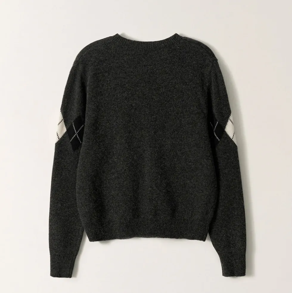 Nothing Written - Cardigan Argyle Heritage - Gris Foncé