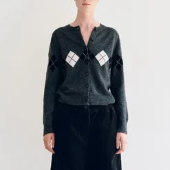 Nothing Written - Cardigan Argyle Heritage - Gris Foncé