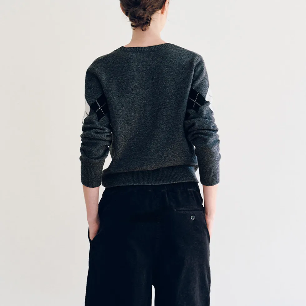 Nothing Written - Cardigan Argyle Heritage - Gris Foncé