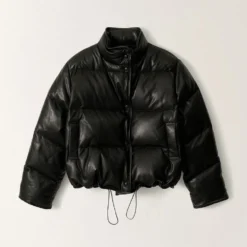 Nothing Written - Doudoune en Cuir - Noir