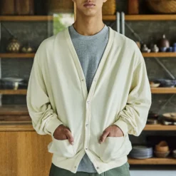 OrSlow - Cardigan Terry - Jaune Pale